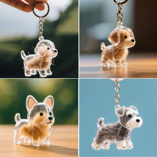 CZTICLE® Dog Hair Collector Keychain Charm Memorial Storage Box D01
