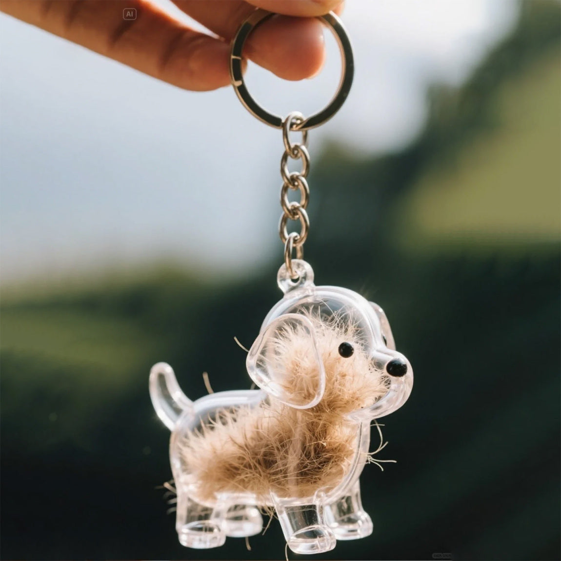 CZTICLE® Dog Hair Collector Keychain Charm Memorial Storage Box D01
