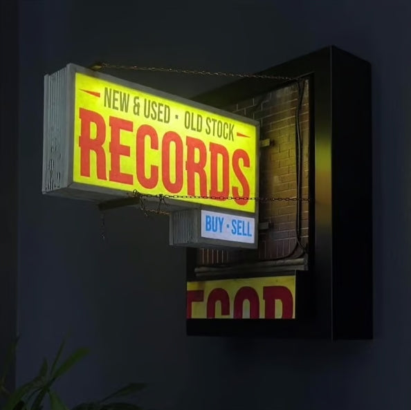 Billhol® Record Store Retro Wall Light, Record Collector Gift D03