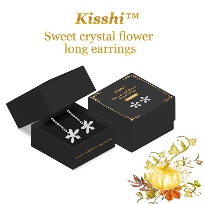 KISSHI⢠ Sweet Crystal Flower Long Earrings đ