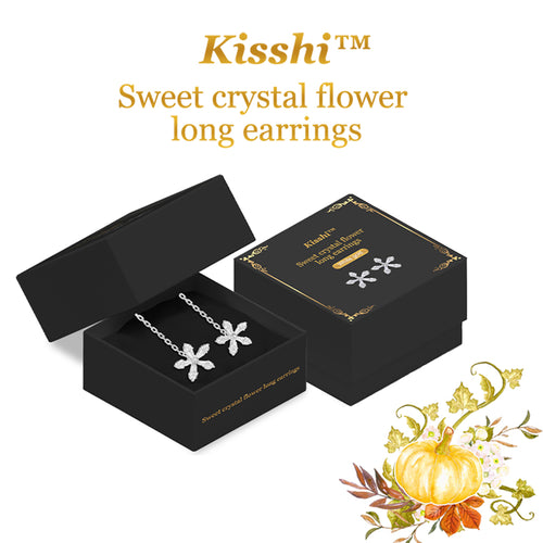 KISSHI⢠ Sweet Crystal Flower Long Earrings đ