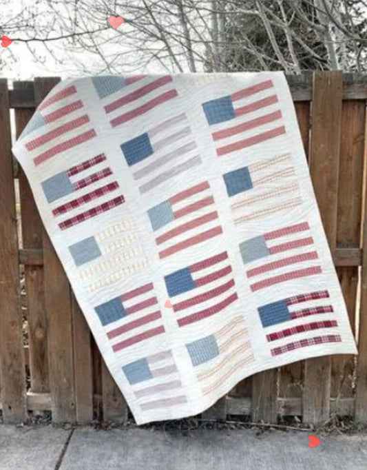 Cilifer® ⏰LAST DAY 49% OFF - Handmade Star Spangled Banner Patchwork Pattern Quilt Set D01