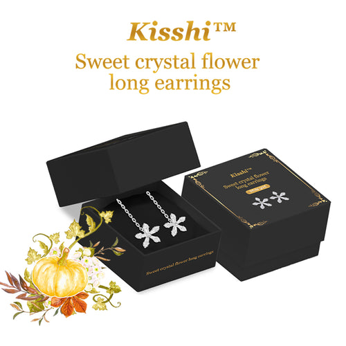 KISSHI™  Sweet Crystal Flower Long Earrings 💐