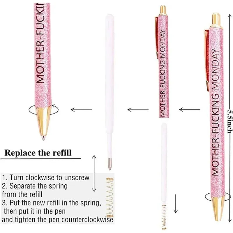 CZTICLE® Colored Glitter Pen Set For Sarcastic Souls  D05