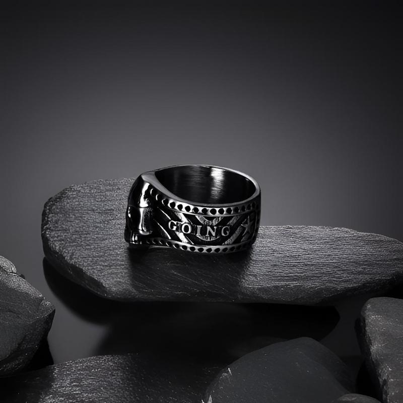 CZTICLE® "Keep Fu**ing Going" Vintage Gothic Skull Ring d04