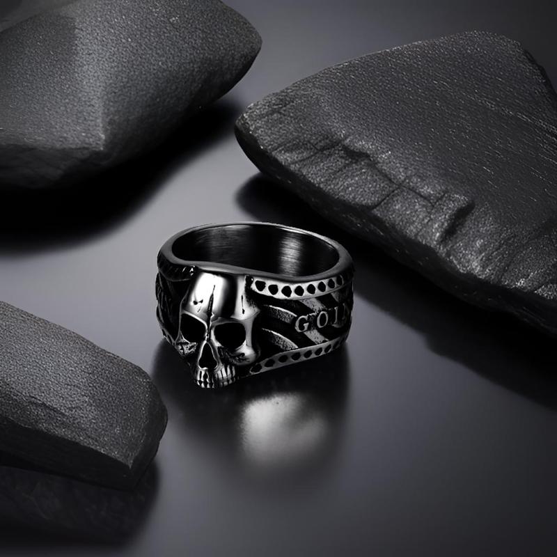 CZTICLE® "Keep Fu**ing Going" Vintage Gothic Skull Ring d04