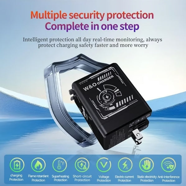 Cilifer® 2-in-1 GaN Compatible with 120W Fast Charger with Retractable Type-C and ligtning Cable D03