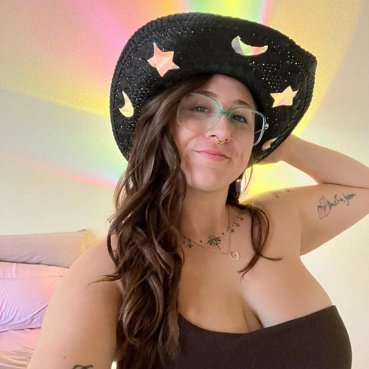 Sfrcord® Last Day 50% OFF🔥Suncatcher Cowgirl Straw Prism Hat D01