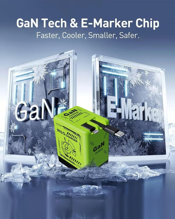 Cilifer® 2-in-1 GaN Compatible with 120W Fast Charger with Retractable Type-C and ligtning Cable D03