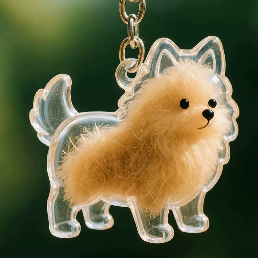 CZTICLE® Dog Hair Collector Keychain Charm Memorial Storage Box D01