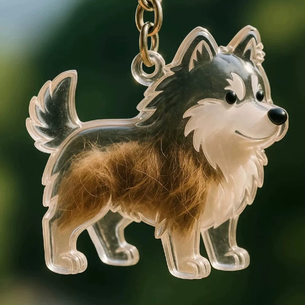 CZTICLE® Dog Hair Collector Keychain Charm Memorial Storage Box D01