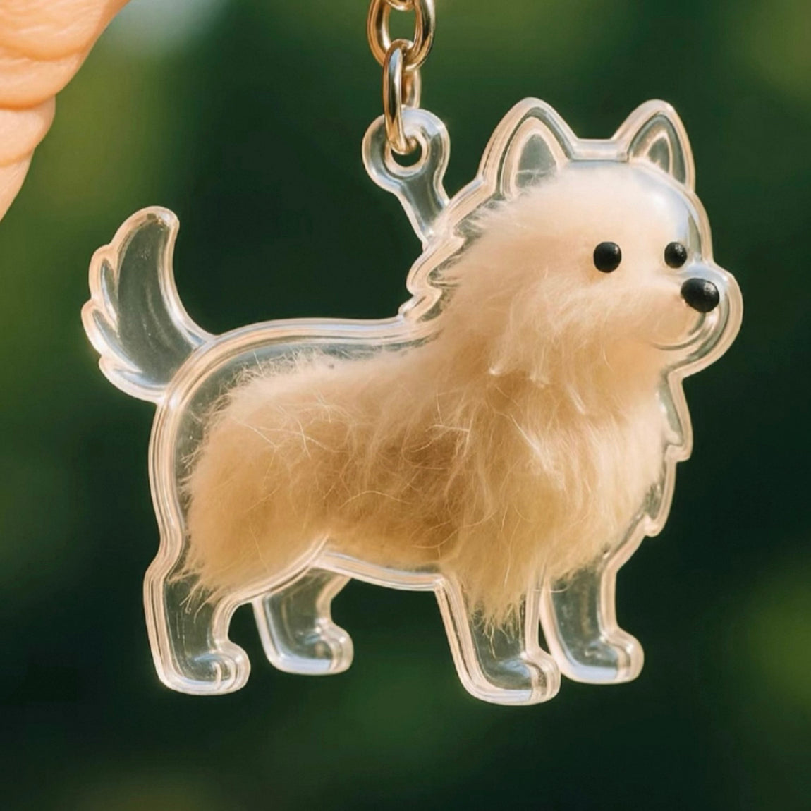 CZTICLE® Dog Hair Collector Keychain Charm Memorial Storage Box D01