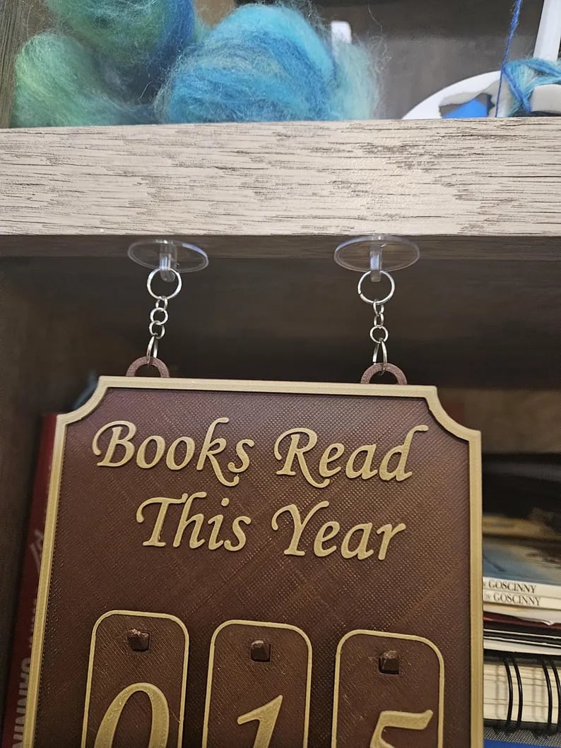 CZTICLE® Hanging Bookshelf Counter Bookish Decor Books Read This Year Counter D05