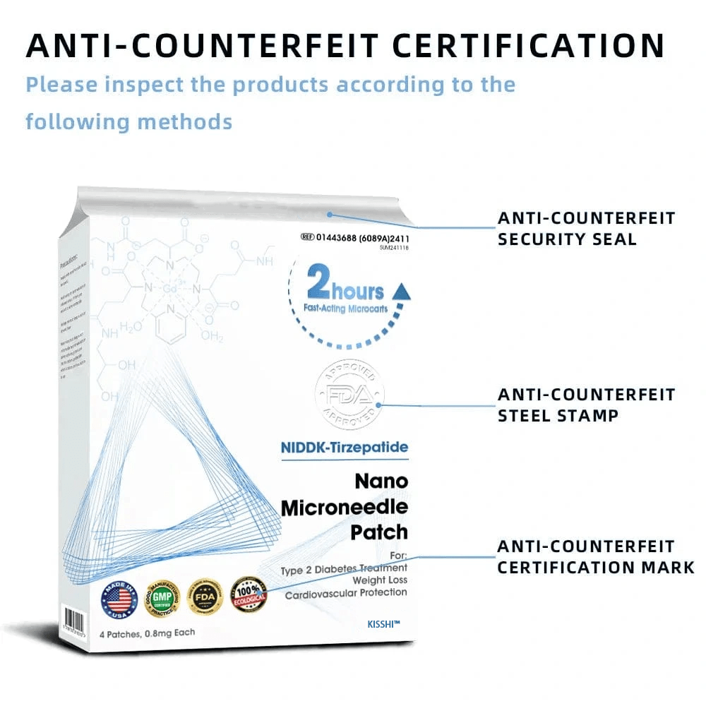 KISSHI™  NIDDK-Tirzepatide Nano Microneedle Patch (Zero Pain, 24/7 Release | Lose 20lbs FAST | 90% Sugar Drop | )
