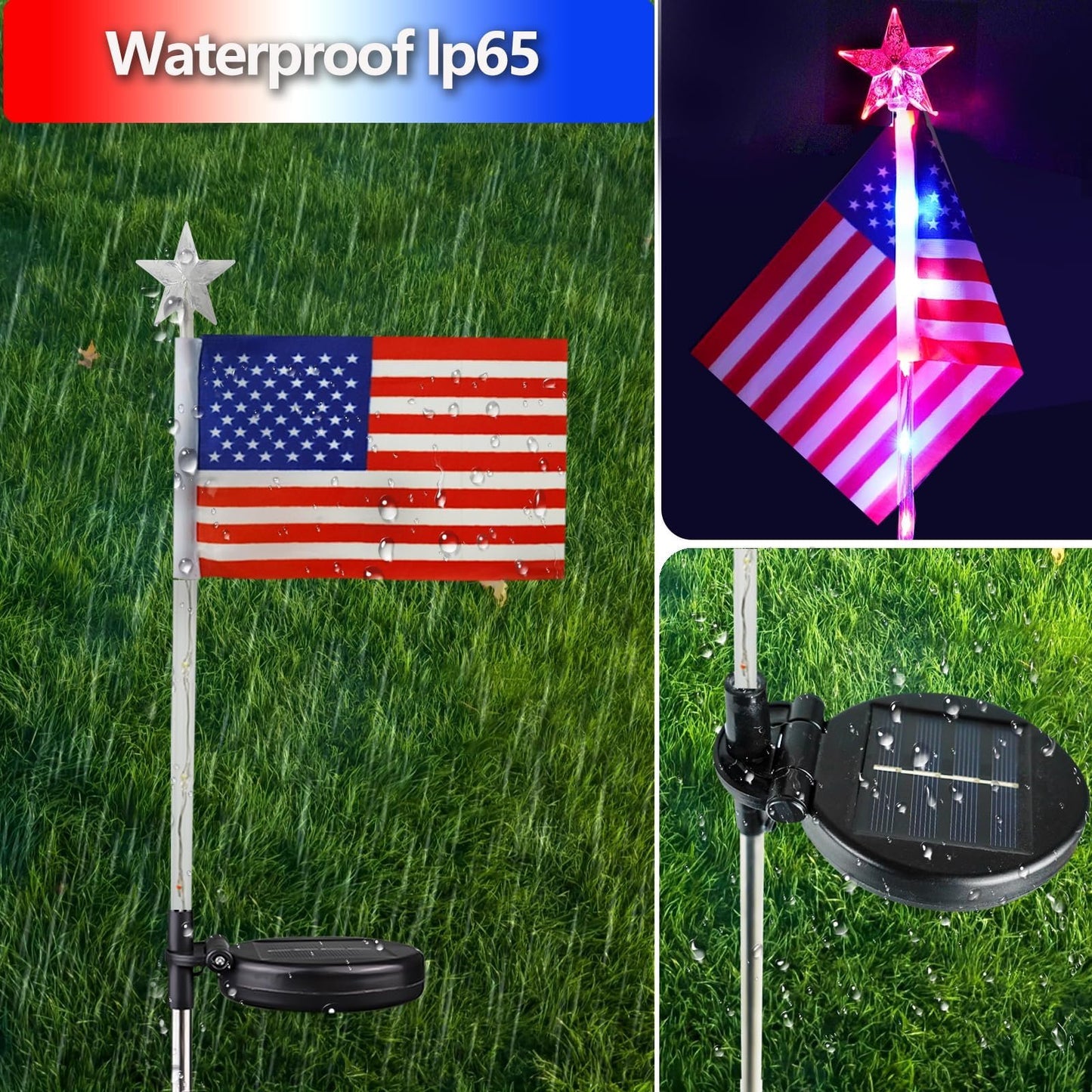 CZTICLE® 🔥🔥US American Flag Solar Lights D01