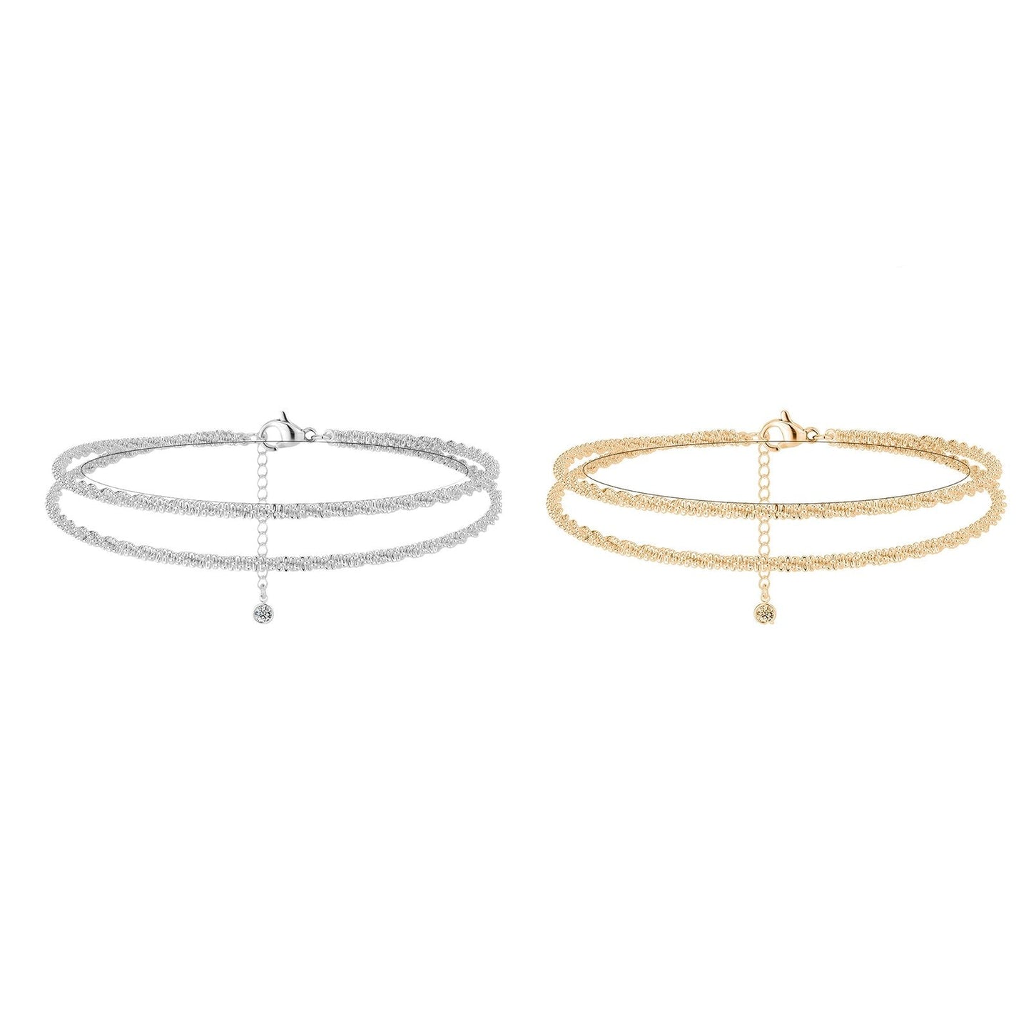Oneswear®  🏖️ Women's 14K Gold & Sterling Silver Anklets D02