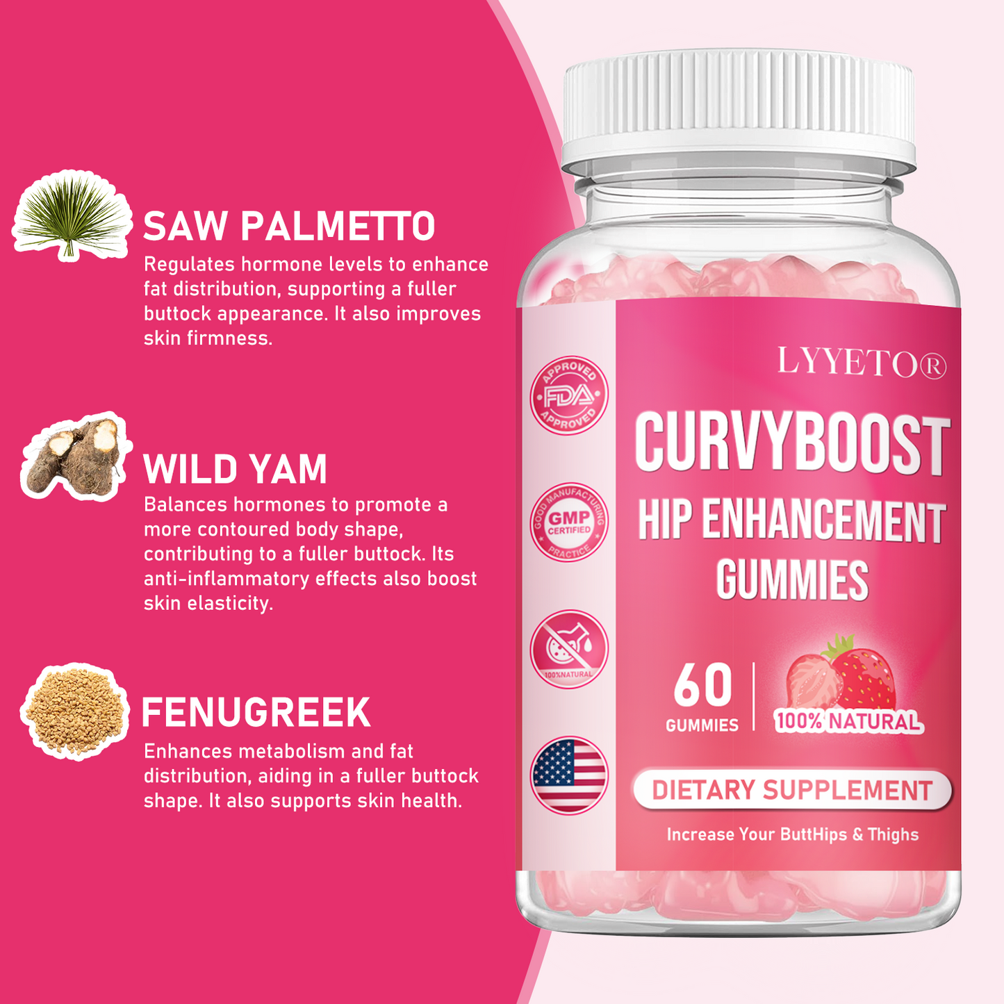 Lyyeto®  CurvyBoost Hip Enhancement Gummies
