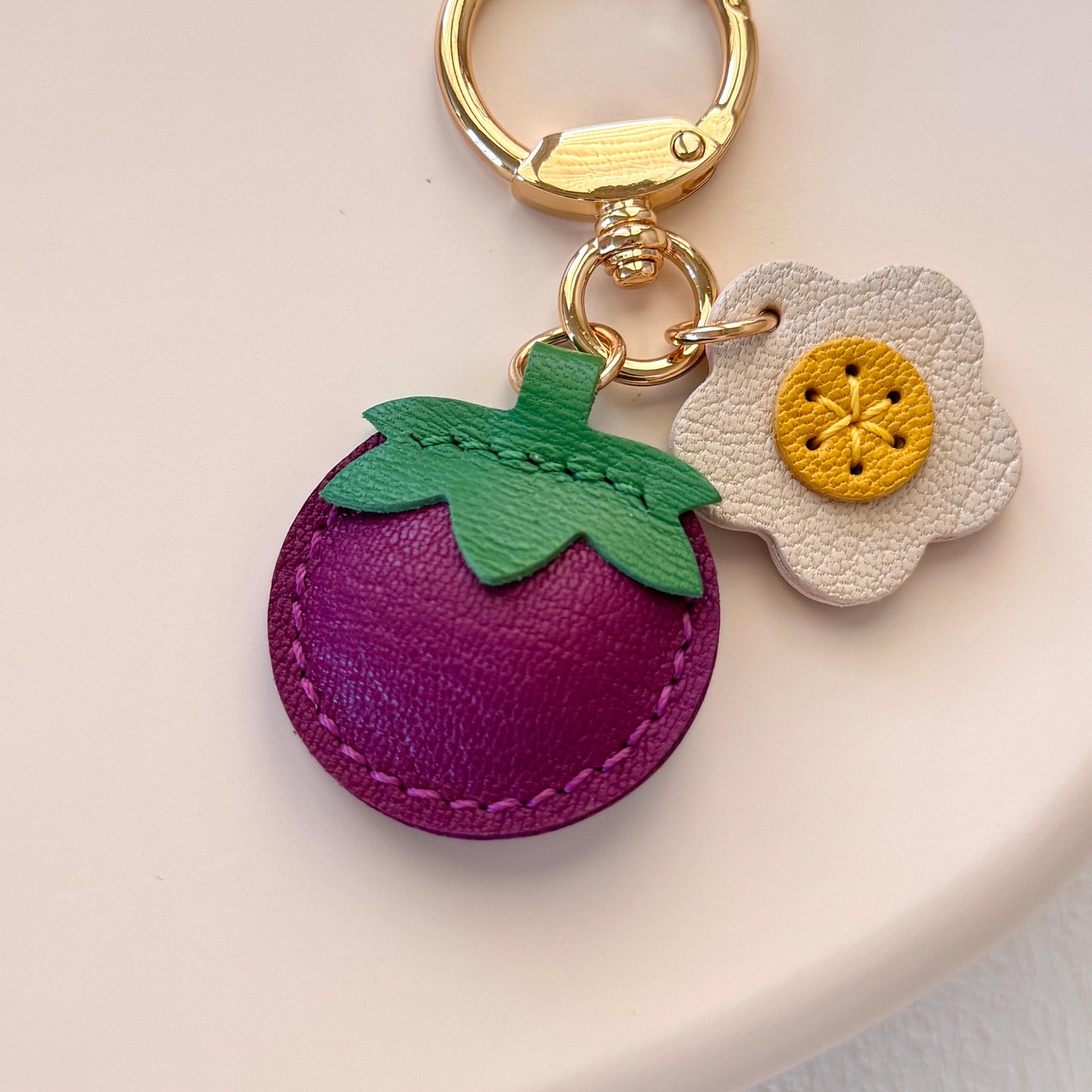 Cilifer®🍊🌼Leather Fruit And Flower Key Fob D01