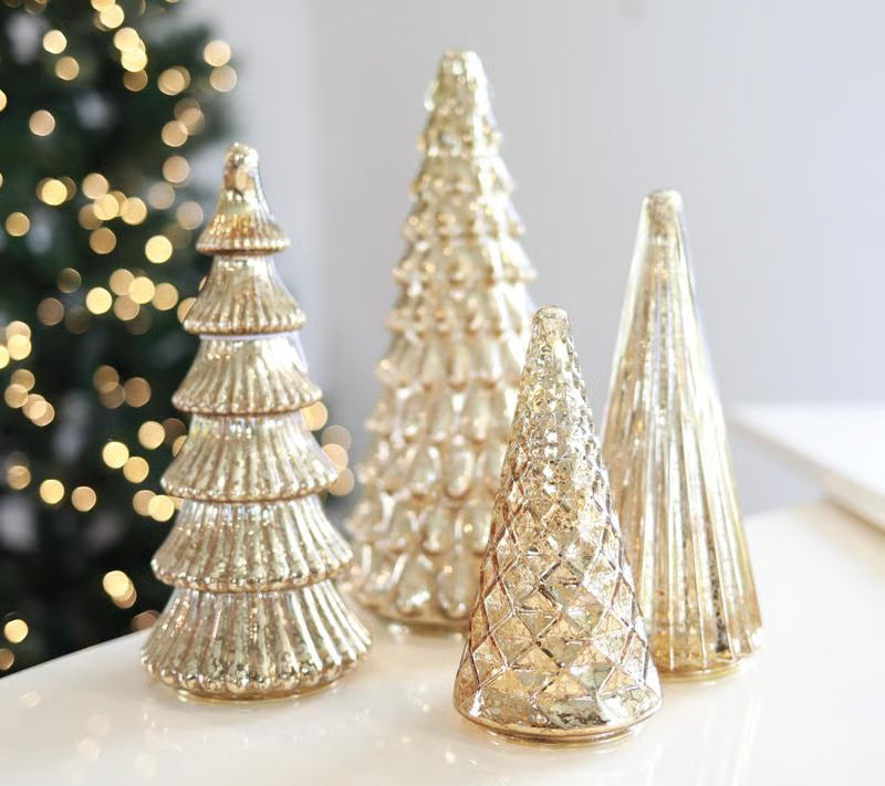 Billhol® 🔥LAST DAY 50% OFF 🔥 Set of 5 Illuminated Mercury Glass Trees 🎄04