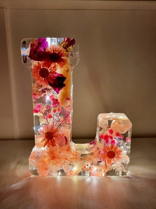 Handmade Floral Resin Night Light