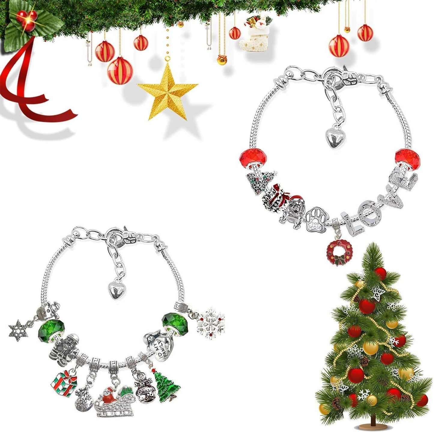 Oneswear® 🔥24 Pcs DIY Christmas Advent Calendar Bracelets Set D02