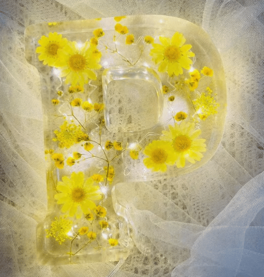 Handmade Floral Resin Night Light