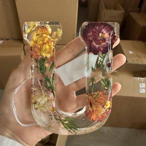 Handmade Floral Resin Night Light