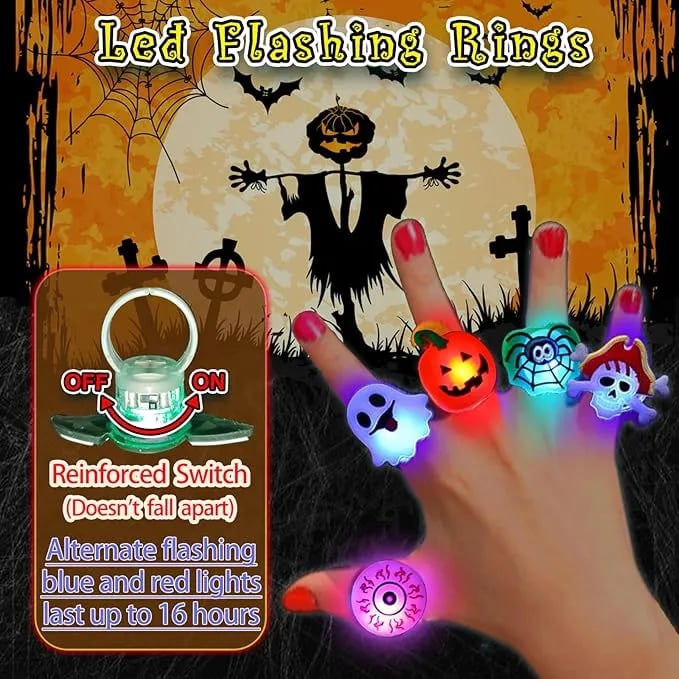 Oneswear® 🎁LED Light Halloween Glowing Ring😍 - Set with 50pcs D01