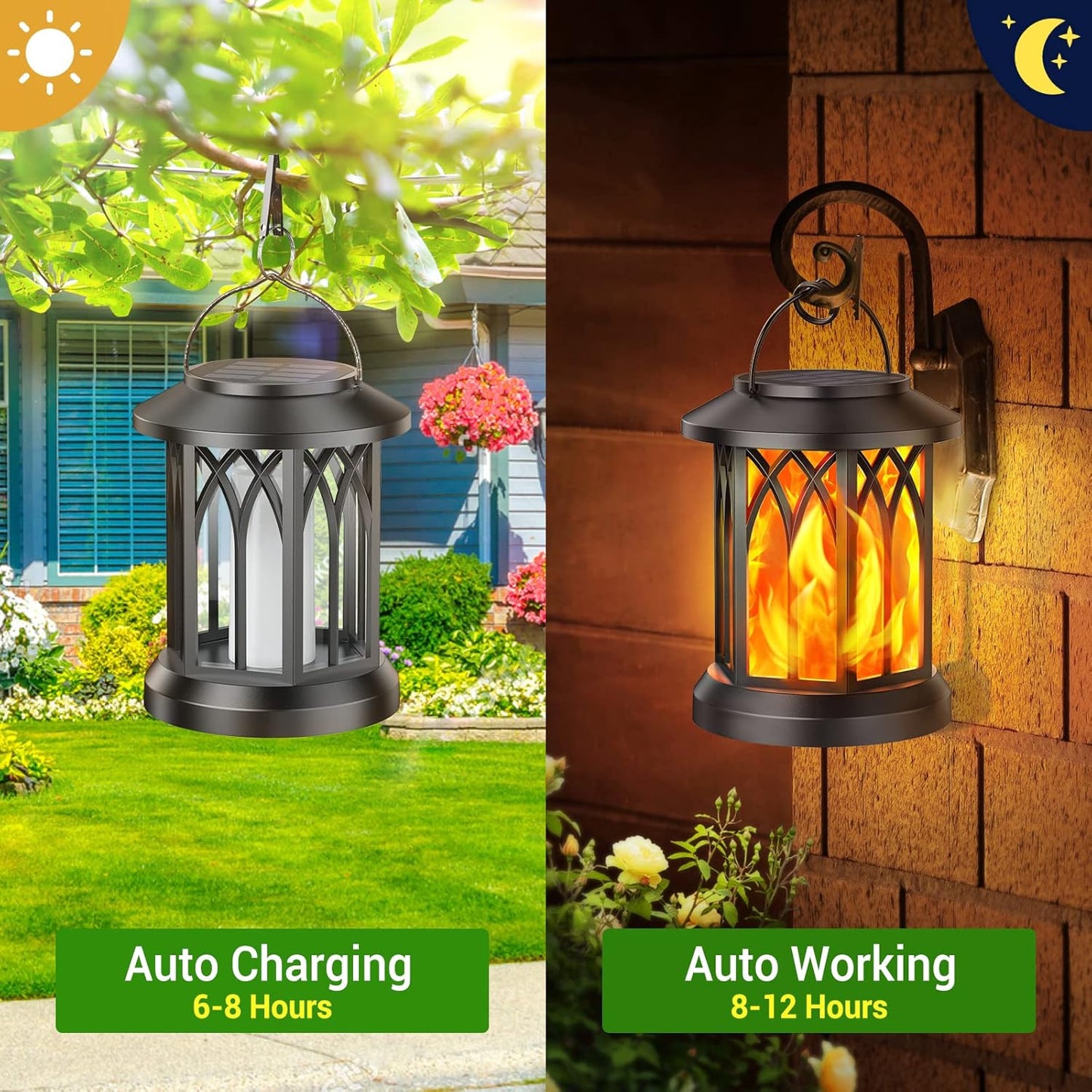 Cilifer® 🔥🏆Flash Sale⚡ 50K+ SOLD! Almost Gone-💥✨🔥 Upgraded Flickering Flame Solar Lantern Outdoor Waterproof Light D01