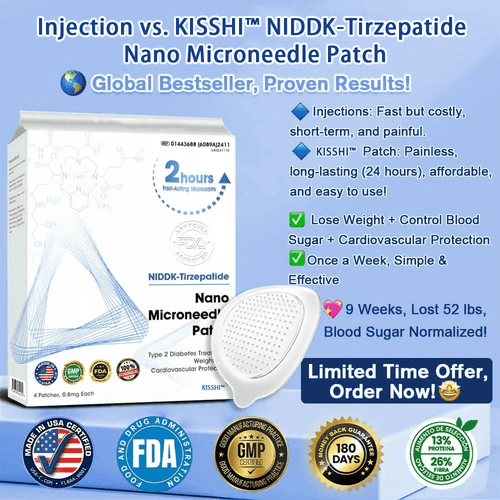 KISSHI™  NIDDK-Tirzepatide Nano Microneedle Patch (Zero Pain, 24/7 Release | Lose 20lbs FAST | 90% Sugar Drop | )
