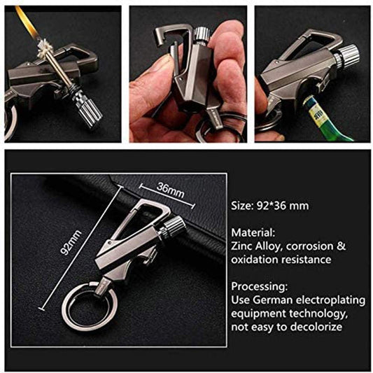 CiliferĀ® š„ Permanent Metal Lighter, Lighter Keychain Outdoor, Emergency Survival Gear with Flint Metal Matchstick Fire Starter Kerosene Refillable Lighter D01