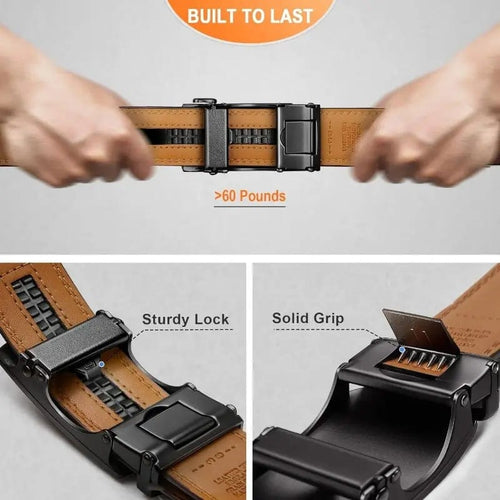 Sfrcord®🏆 Best Seller - Leather Ratchet Belt With Adjustable Buckle D01