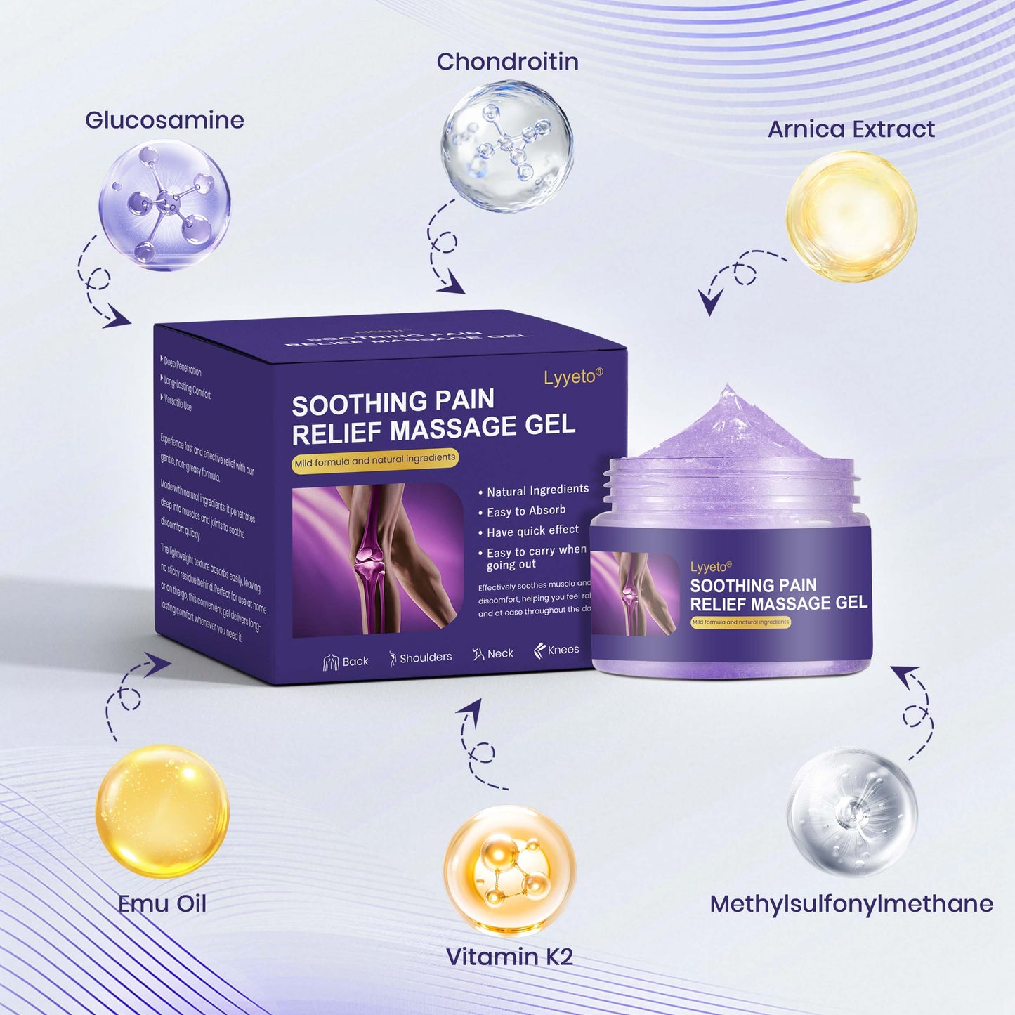 Lyyeto®  Turmeric & Emu Oil Arthritis Soothing Pain Relief Massage D01