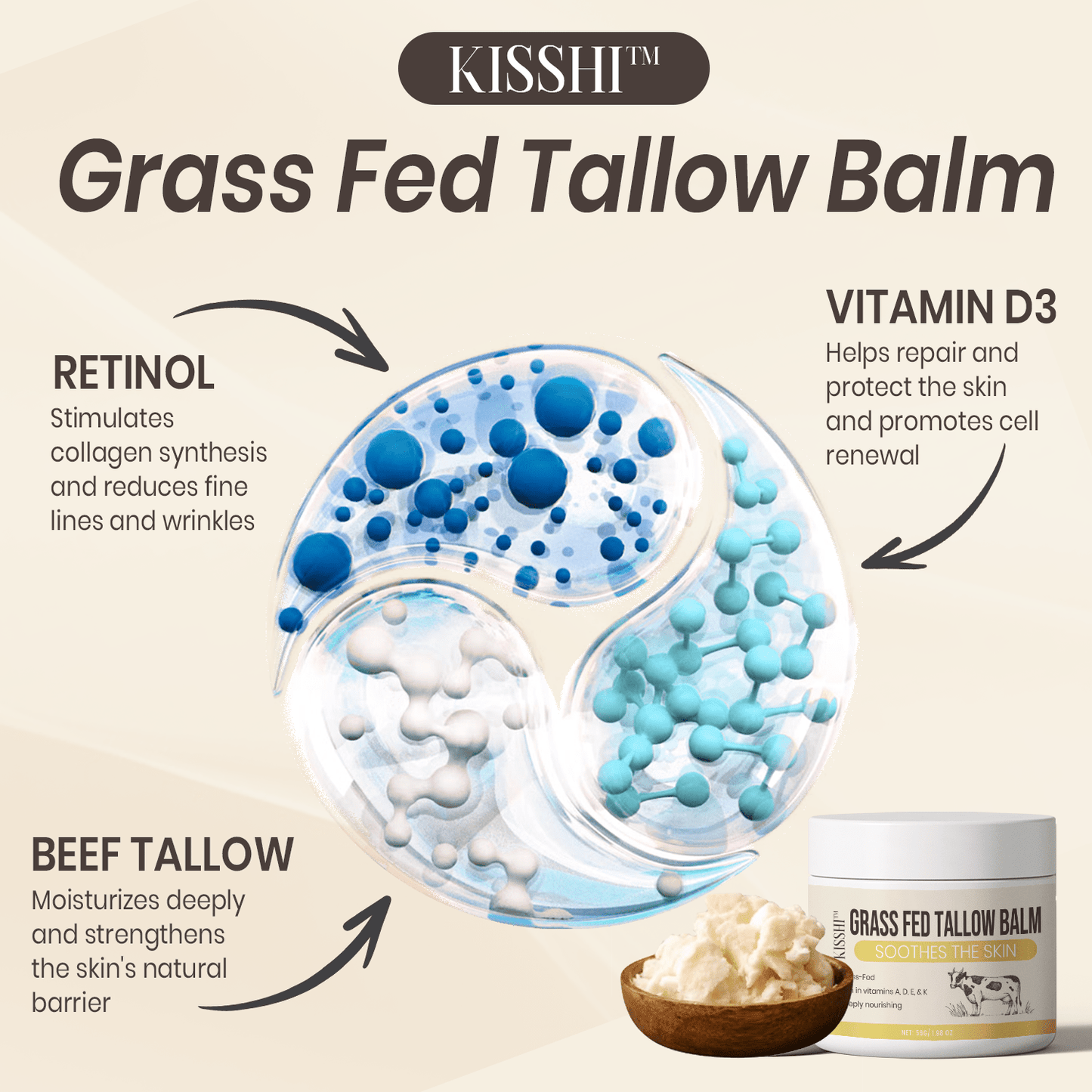 KISSHI™ Grass Fed Tallow Balm D01