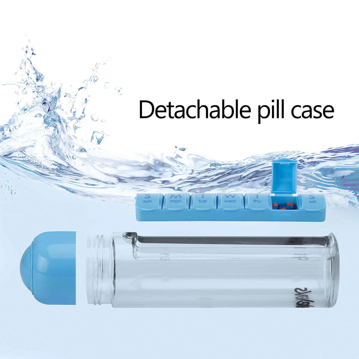 CZTICLE®🔥LAST DAY 50% OFF💊Synergy 7-Day Water Bottle & Pill Organizer (400ml) D01