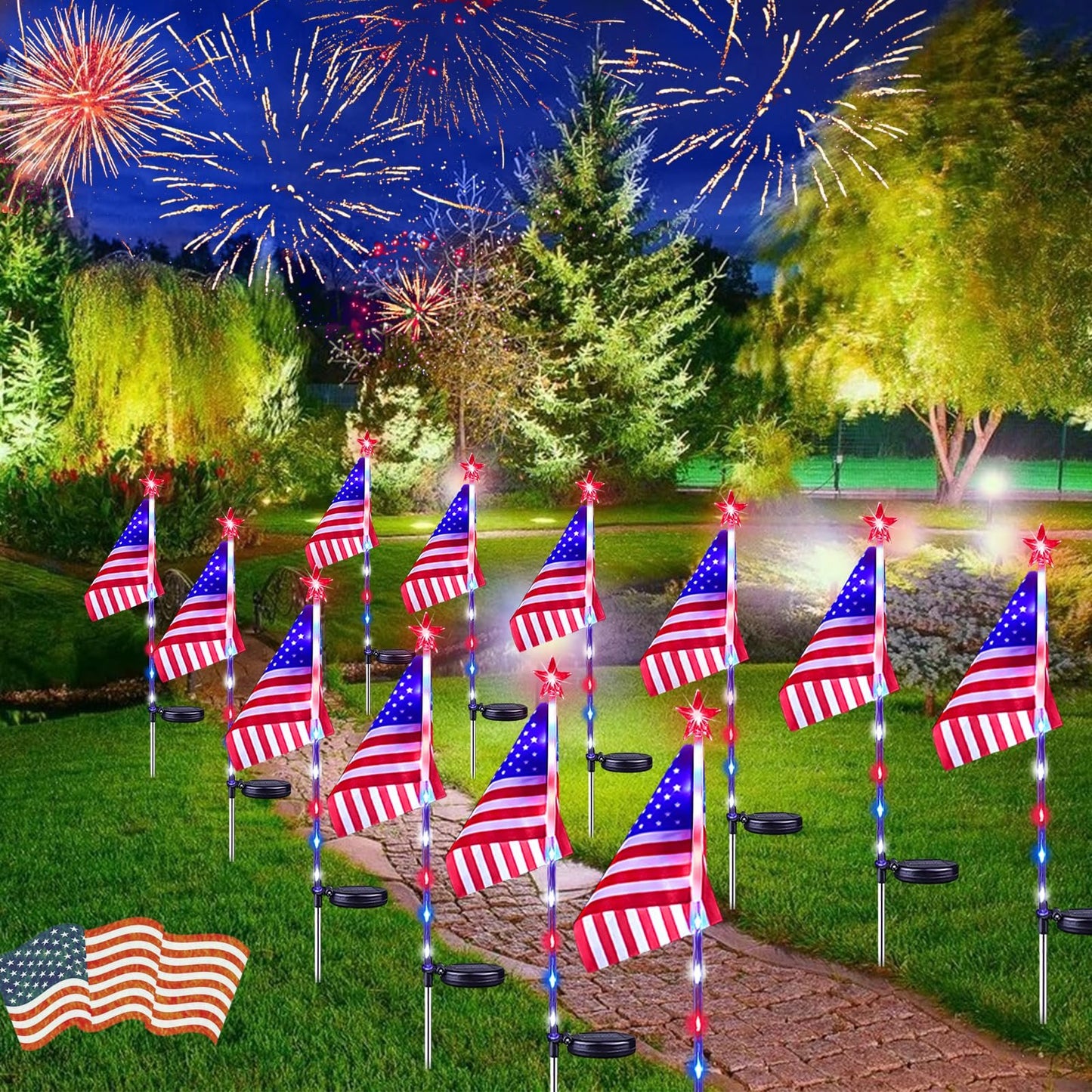 CZTICLE® 🔥🔥US American Flag Solar Lights D01
