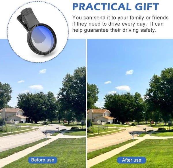 Cilifer® 52mm Clip-0n CPL Phone CameraLens Filter Kit, Circular PolarizerPolarizing Filter Compatible with Mostcell phones