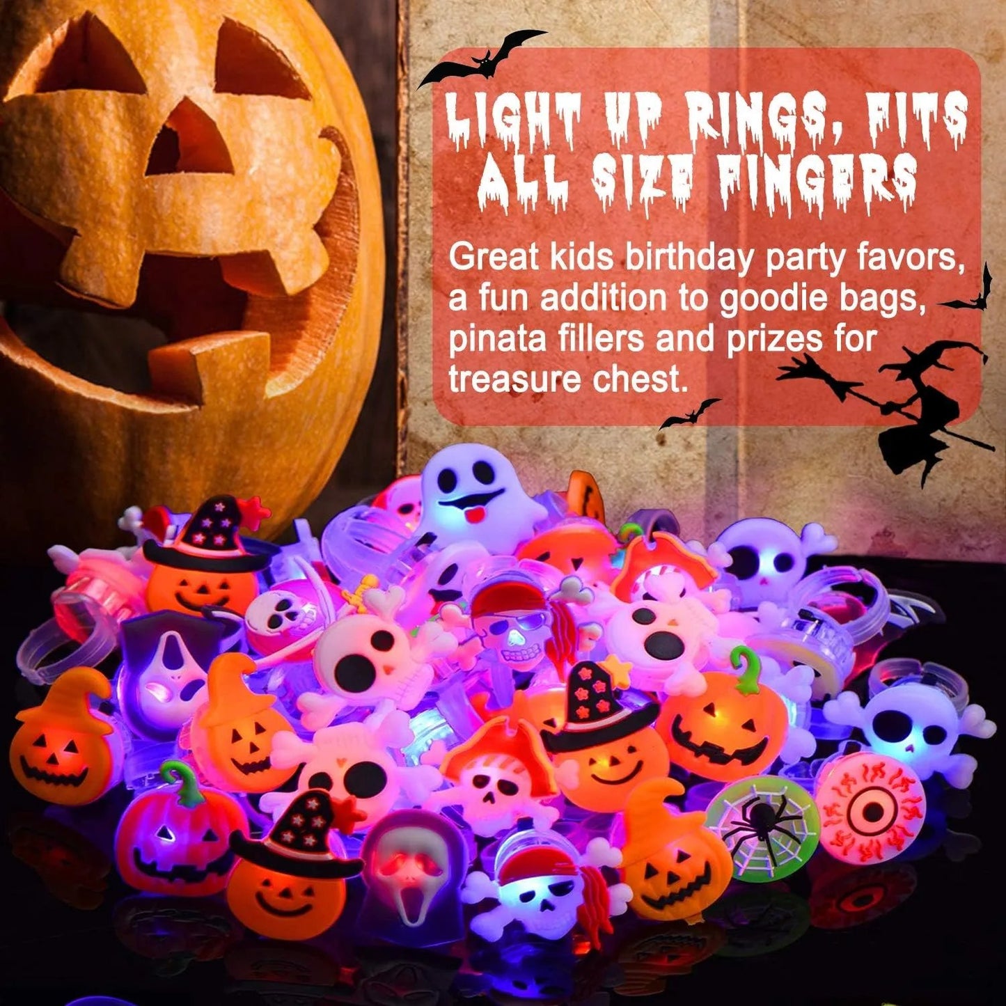Oneswear® 🎁LED Light Halloween Glowing Ring😍 - Set with 50pcs D01