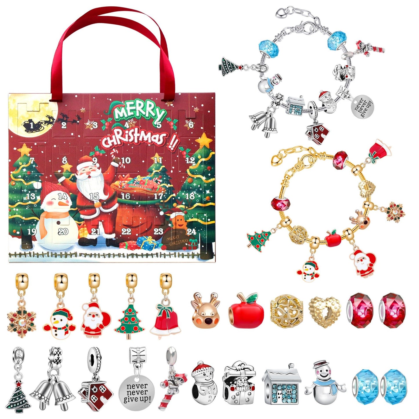 Oneswear® 🔥24 Pcs DIY Christmas Advent Calendar Bracelets Set D02