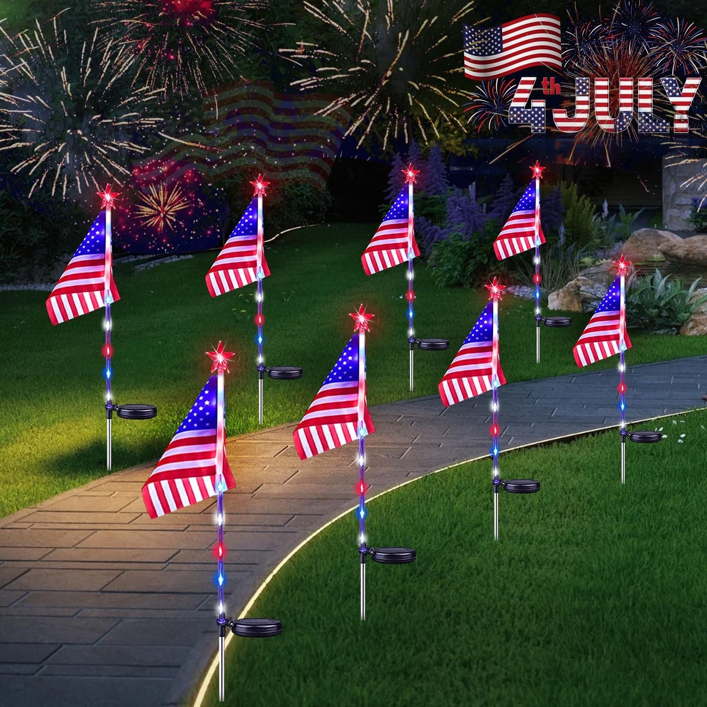 CZTICLE® 🔥🔥US American Flag Solar Lights D01