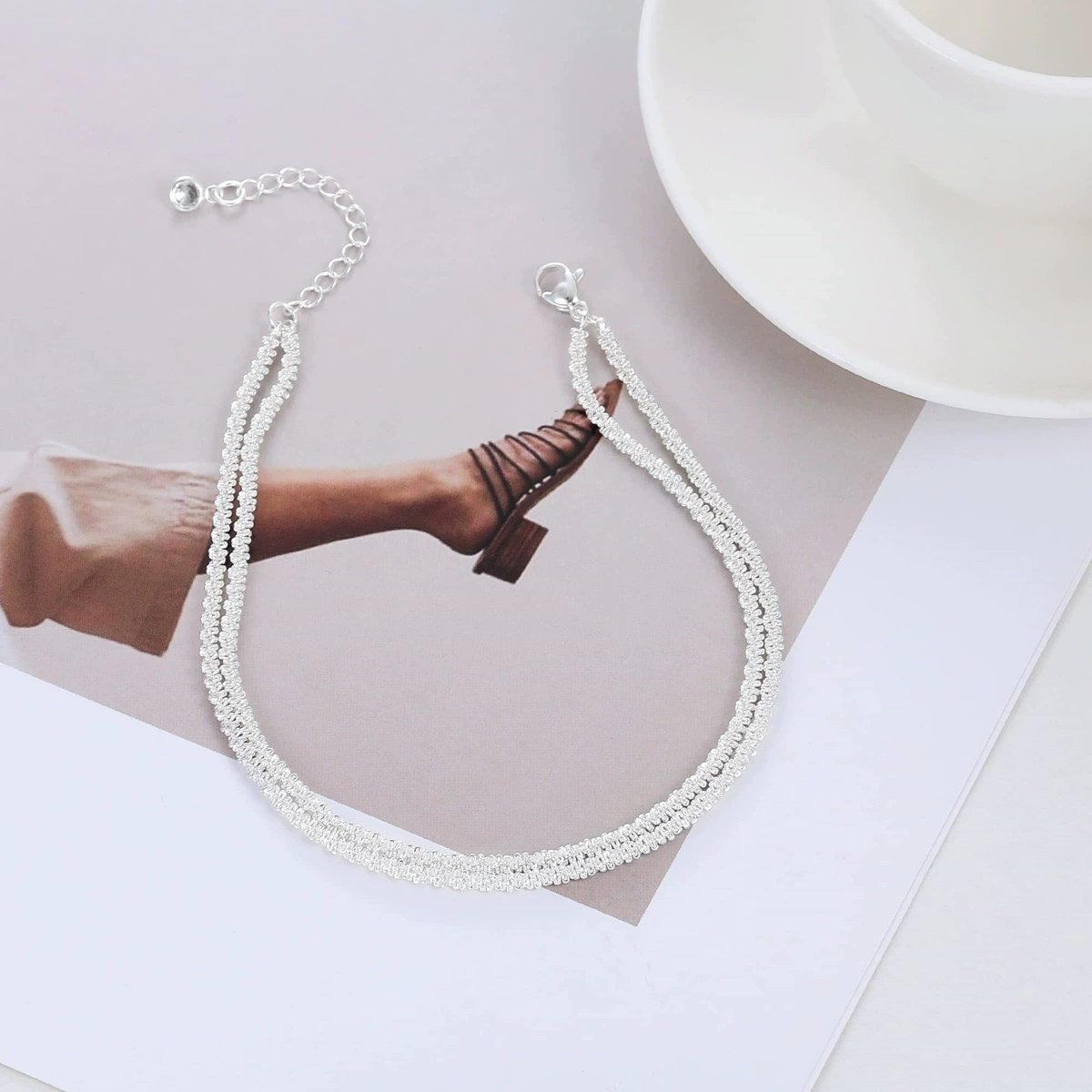 Oneswear®  🏖️ Women's 14K Gold & Sterling Silver Anklets D02