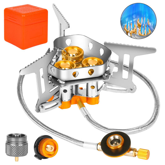 Cilifer® 🔥9900W/7200W Windproof Camping Stove. Camping Gas Stove with Piezo Ignition D01