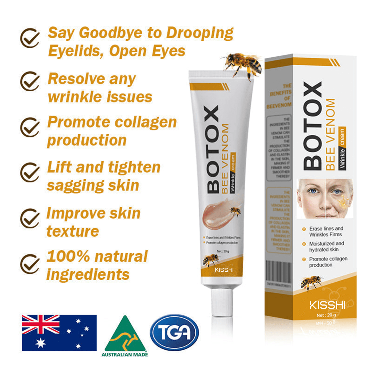 Kisshi™ Botox Bee Venom Wrinkle Removal Cream  D01