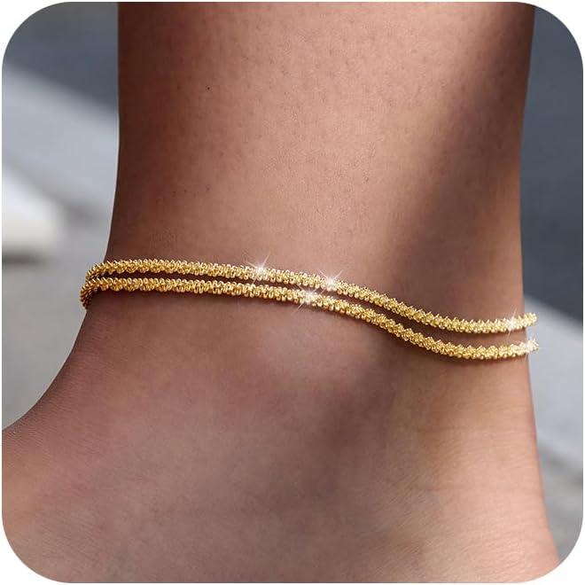 Oneswear®  🏖️ Women's 14K Gold & Sterling Silver Anklets D02