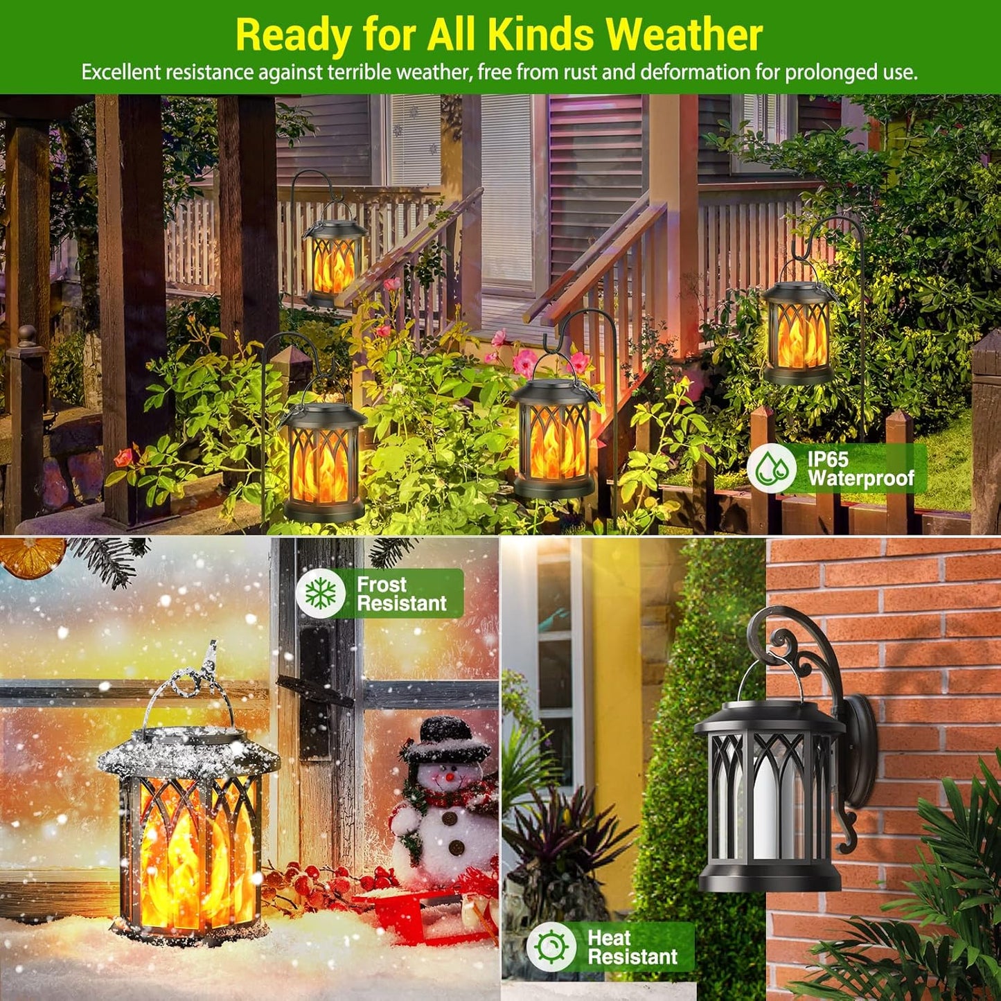 Cilifer® 🔥🏆Flash Sale⚡ 50K+ SOLD! Almost Gone-💥✨🔥 Upgraded Flickering Flame Solar Lantern Outdoor Waterproof Light D01