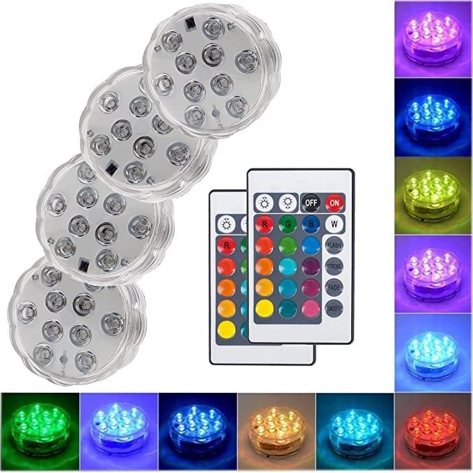 CiliferĀ® š„Submersible LED Pool Lights (RF Remote Control ) D01