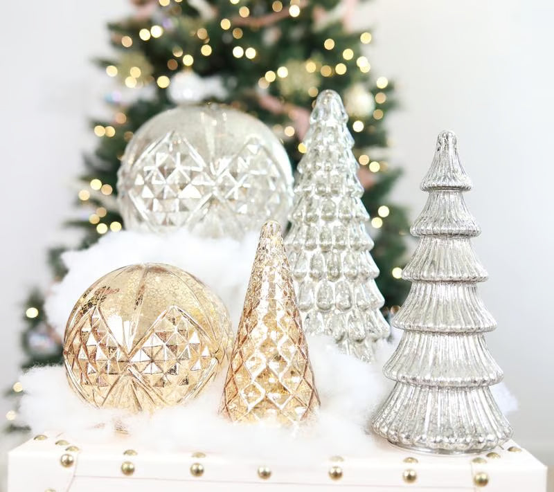 Billhol® 🔥LAST DAY 50% OFF 🔥 Set of 5 Illuminated Mercury Glass Trees 🎄04