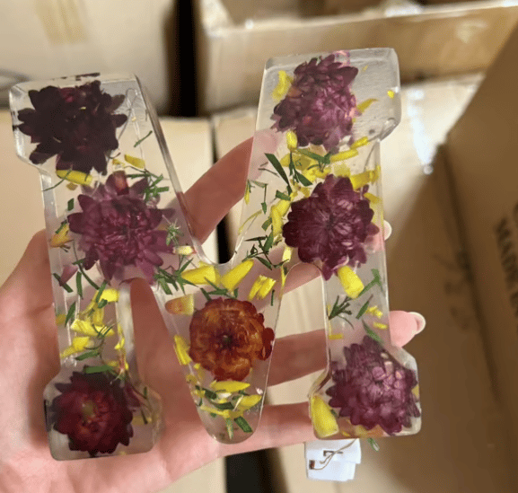Handmade Floral Resin Night Light
