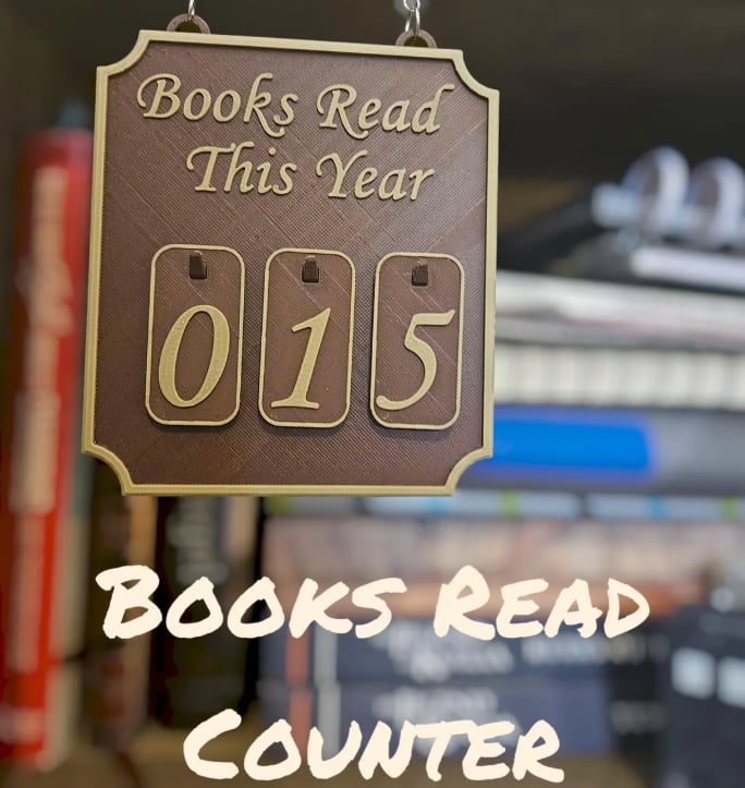 CZTICLE® Hanging Bookshelf Counter Bookish Decor Books Read This Year Counter D05