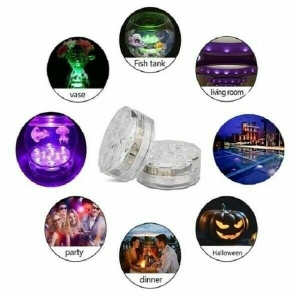 CiliferĀ® š„Submersible LED Pool Lights (RF Remote Control ) D01